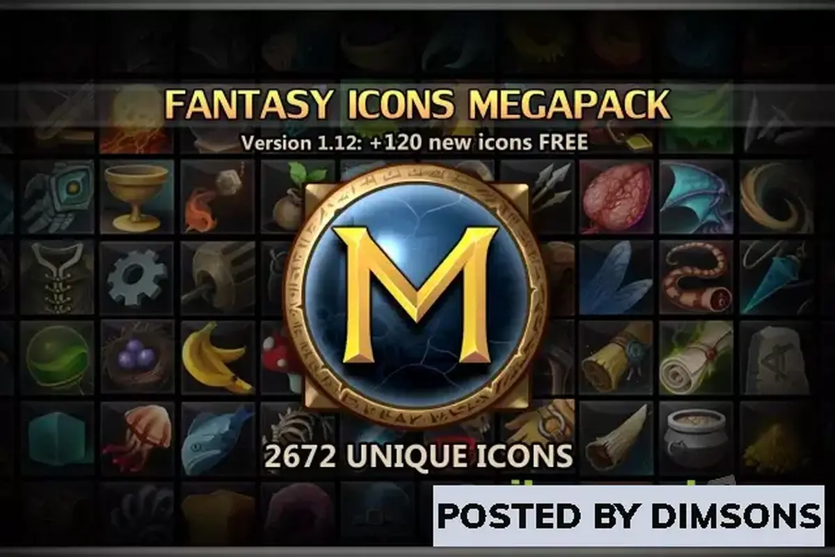 Unity 2D Fantasy Icons Megapack v1.12