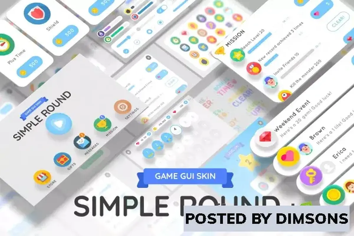 Unity 2D GUI Kit - Simple Round v1.4