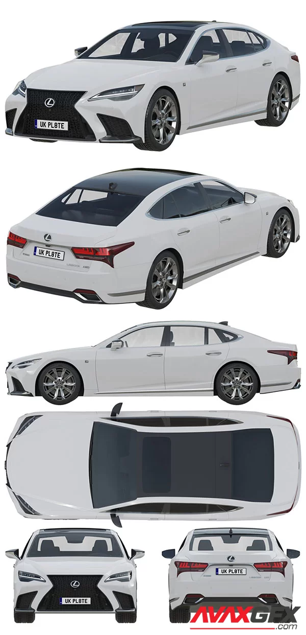 Lexus LS F Sport 2022 3D Model