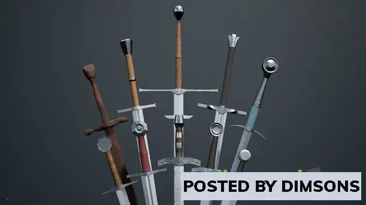 Unreal Engine Weapons Medieval Sword Pack v4.26-4.27, 5.0-5.2