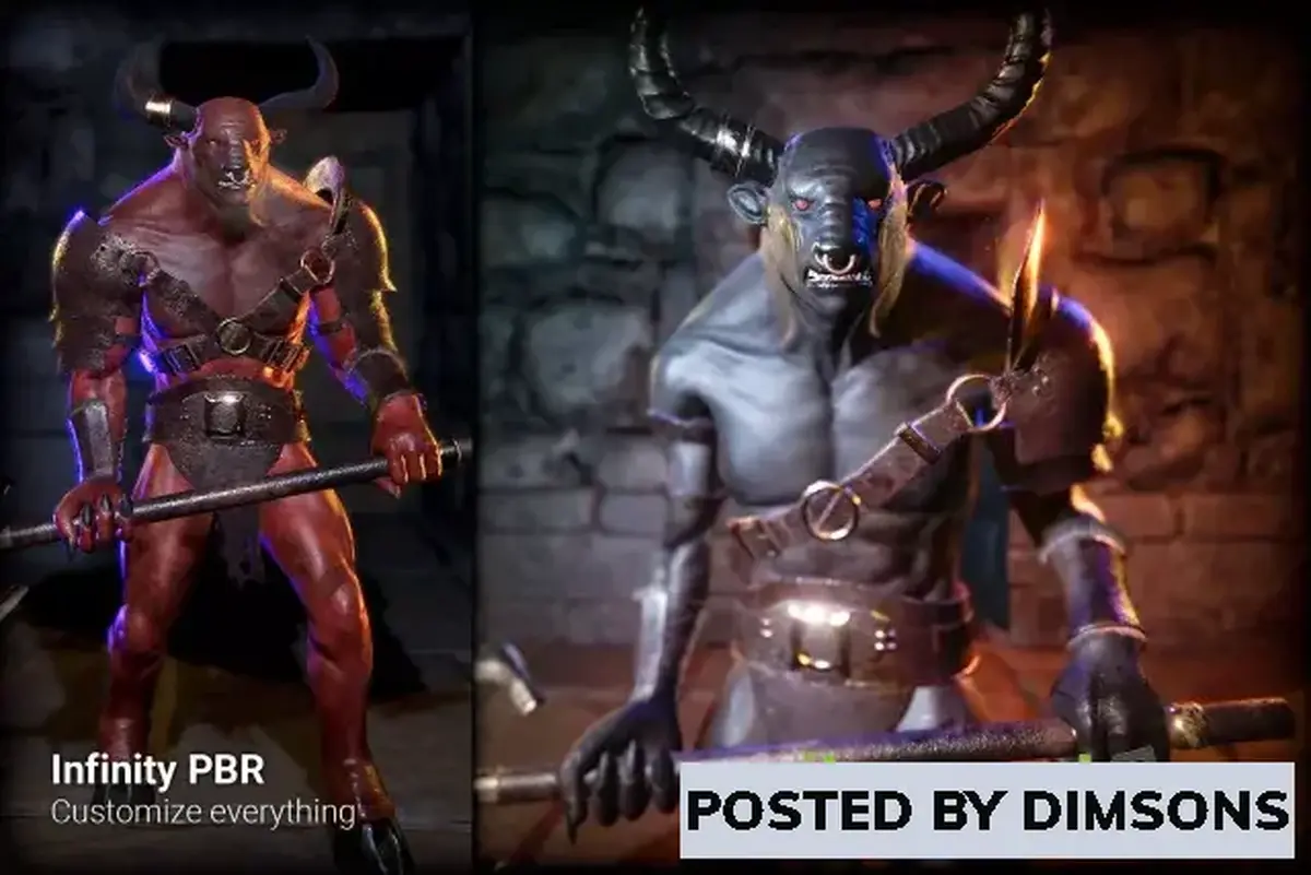 Unity 3D-Models Minotaur Character Pack - Fantasy RPG v4.2