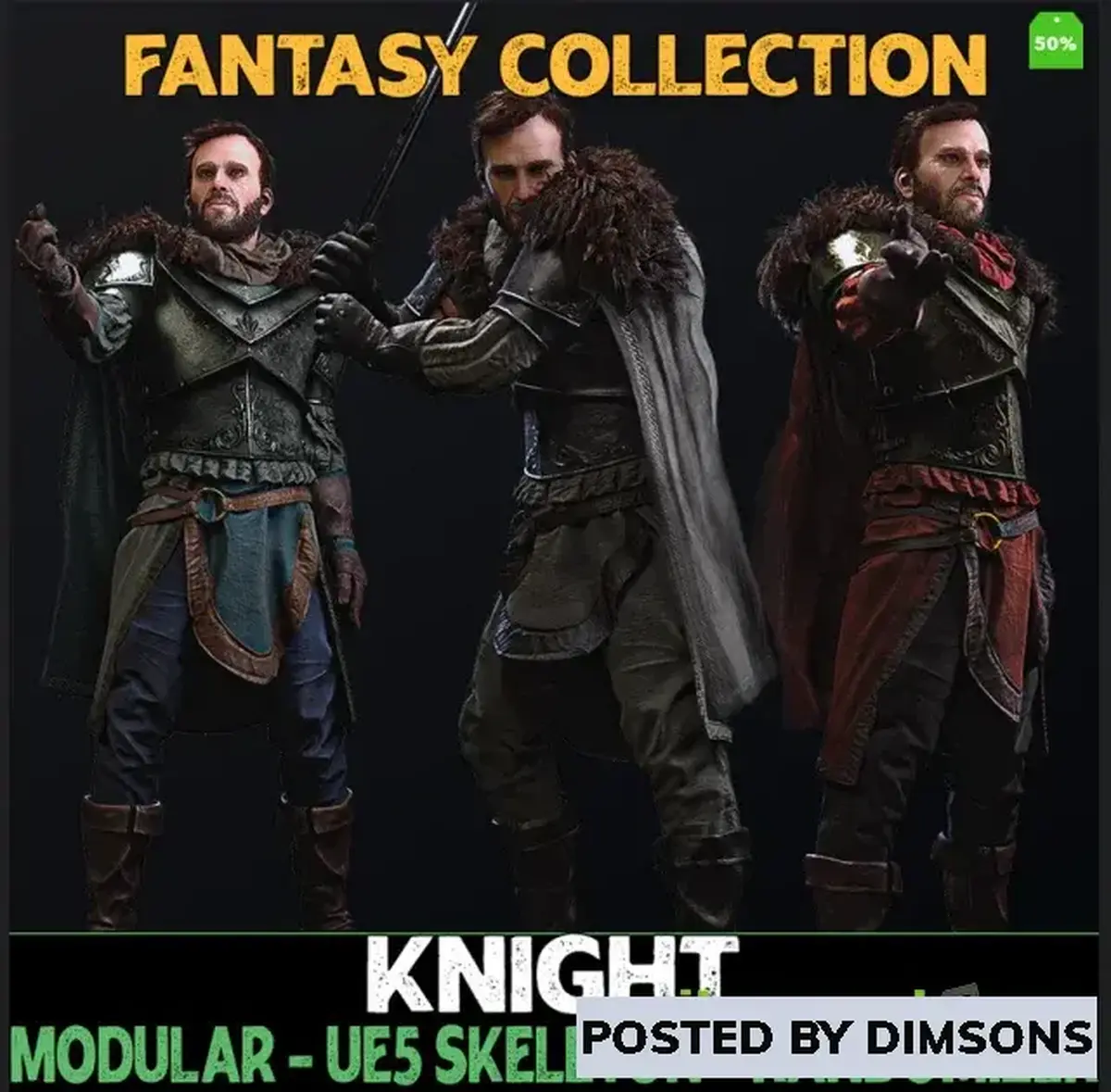 Unreal Engine Characters Modular Knight - Male Humans - Fantasy Collection v5.1