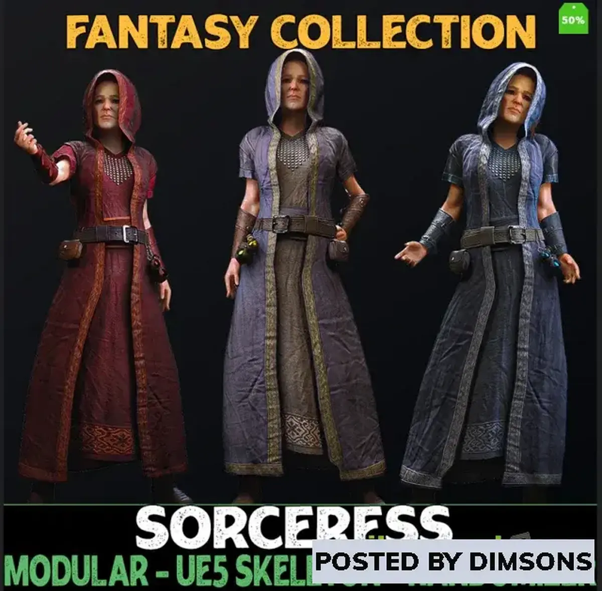 Unreal Engine Characters Modular Sorceress - Female Humans - Fantasy Collection v5.01