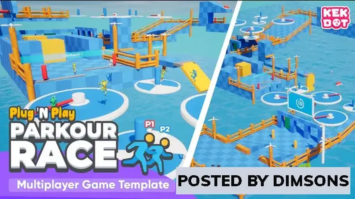 Unreal Engine Blueprints Parkour Race - Multiplayer Blueprint Game Template - Platformer - By Kek...