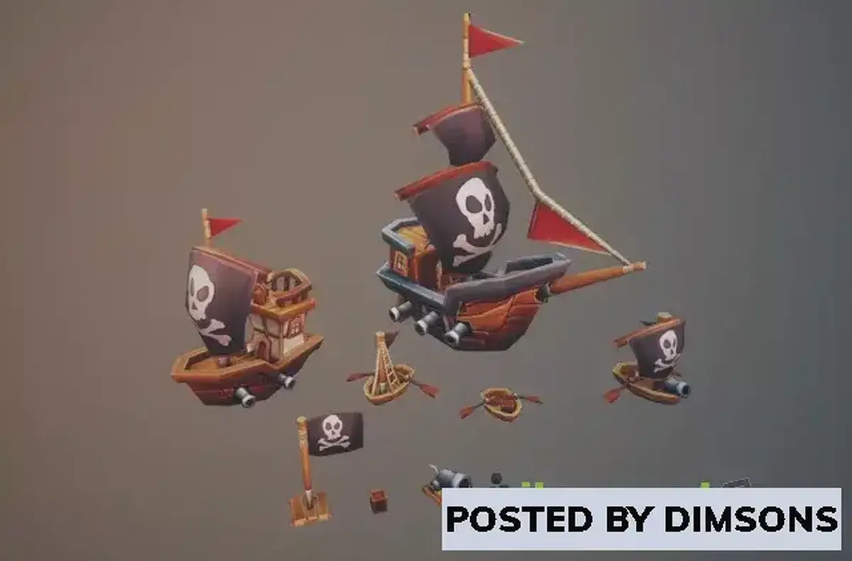 Unity 3D-Models Pirate Ships v1.2