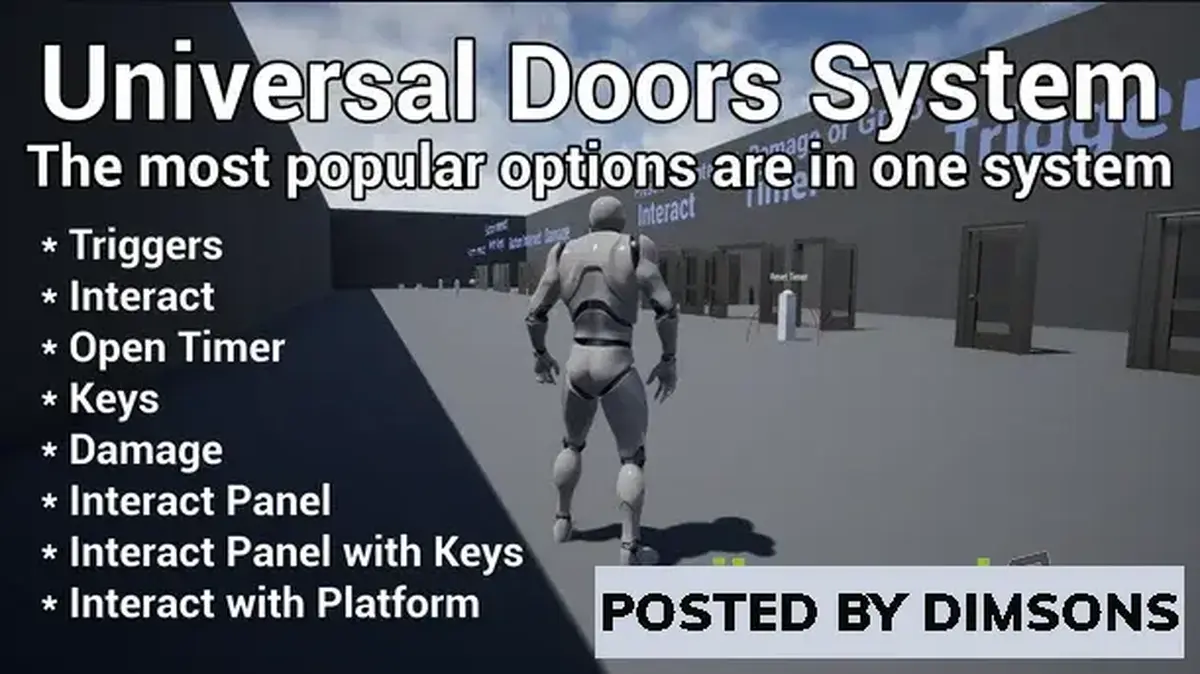 Unreal Engine Blueprints Universal Doors System v4.27+