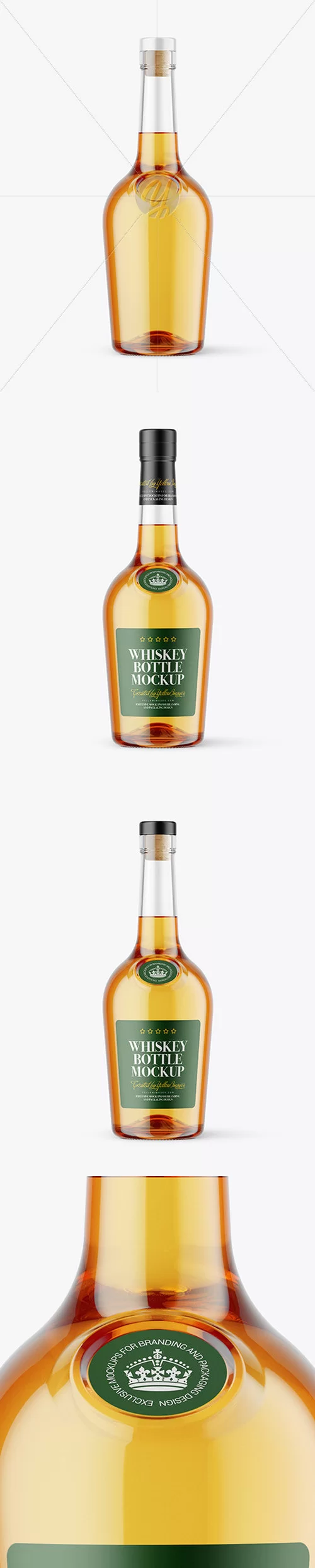 500ml Clear Glass Whiskey Bottle Mockup 47345 [TIF]