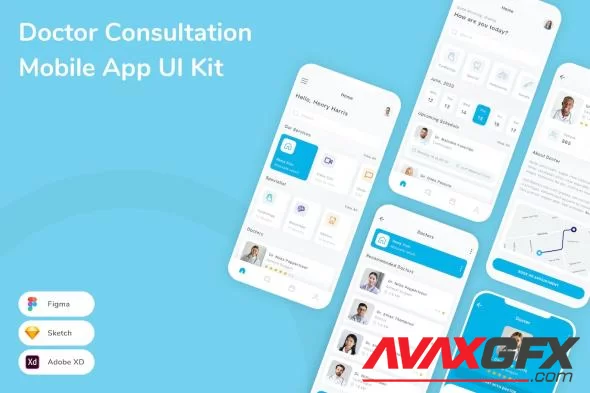 Doctor Consultation Mobile App UI Kit T762VX8