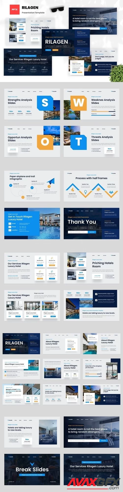 Rilagen - Luxury Hotel PowerPoint, Keynote and Google Slides Template [PPTX]