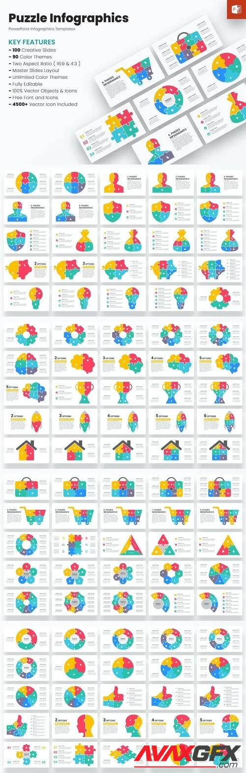 Puzzle Infographics PowerPoint Templates ELWYEHC [PPTX]