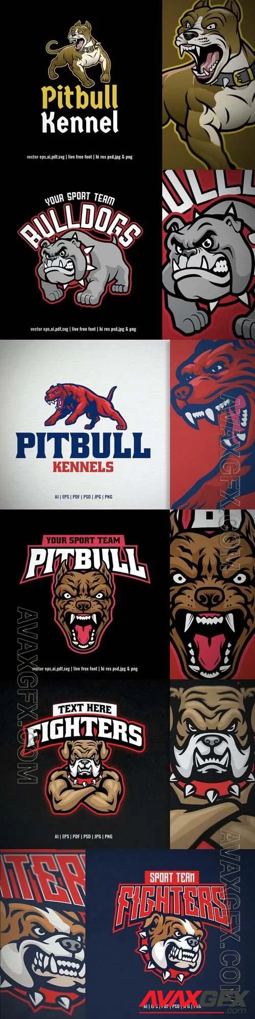 Bulldog Head Mascot Sport and Esport Logo