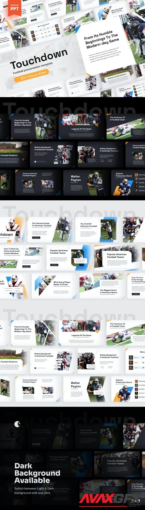 Touchdown - Football PowerPoint, Keynote and Google Slides Presentation [PPTX]