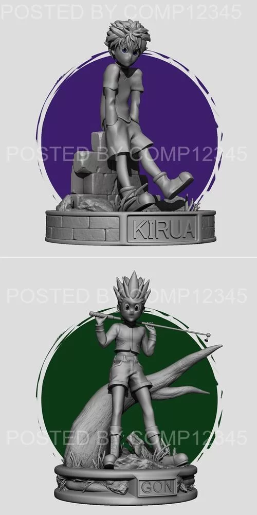 Kirua and Gon - Hunterxhunter 3D Print