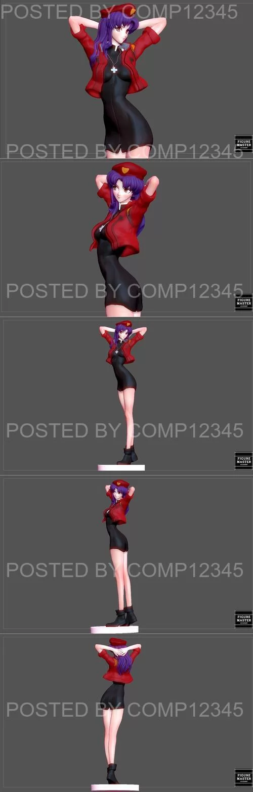 Misato Katsuragi Uniform Evangelion Anime Sexy Girl 3D Print