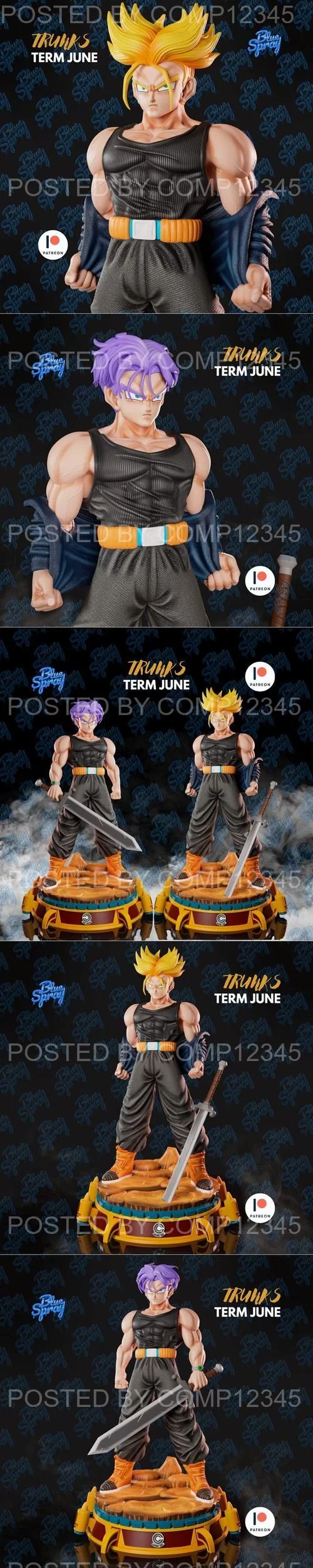 Trunks Sculpture Dragon Ball Z 3D Print