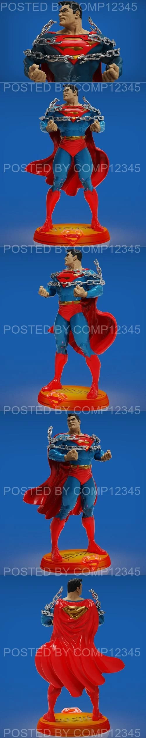 3D Print Model - Superman Breaking Chains