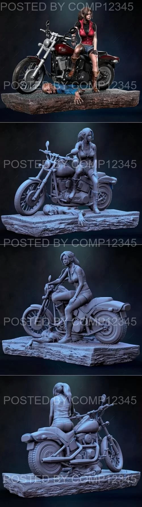 3D Print Model - Claire Redfield Motorcycle