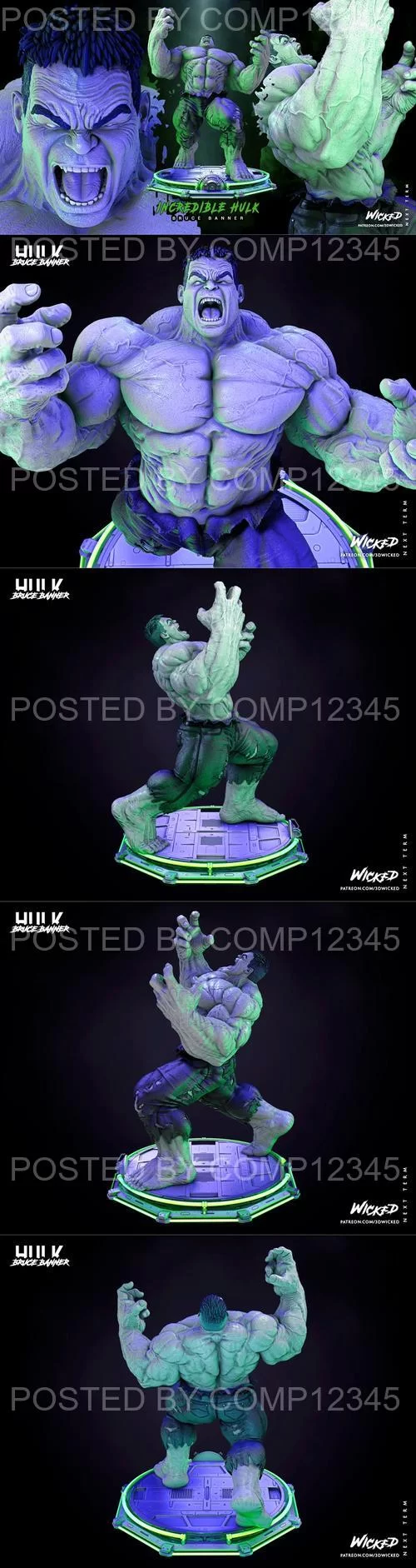 WICKED - Hulk Sculpture 3D Print