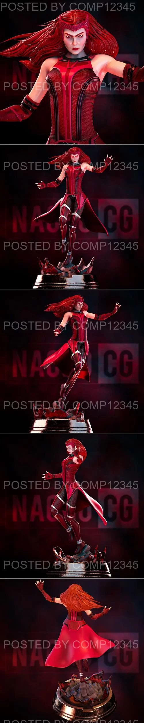 3D Print Model Fan Art Wanda - Scarlet Witch Statue