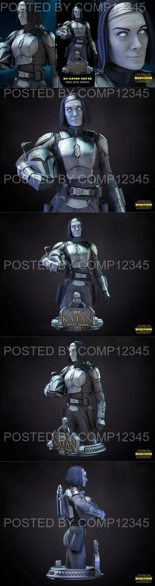 3D Print Model - Star Wars - Bo Katan Bust