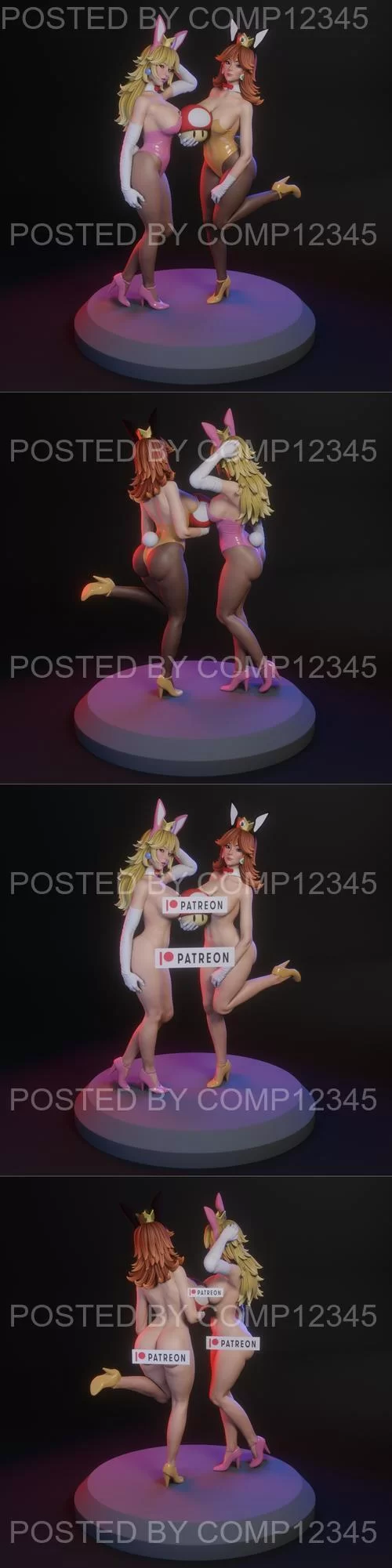 3D Print Model - Peach and Daisy - QB Works