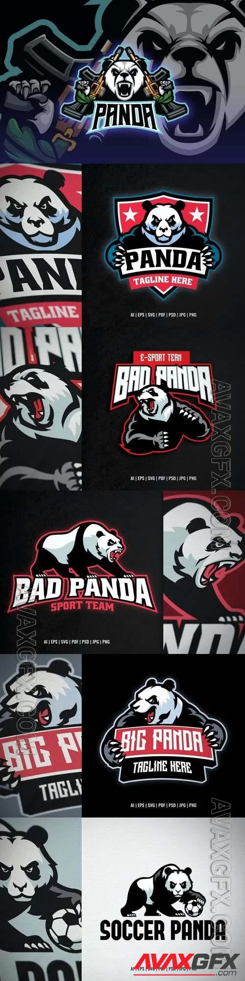 Panda Mascot Logo