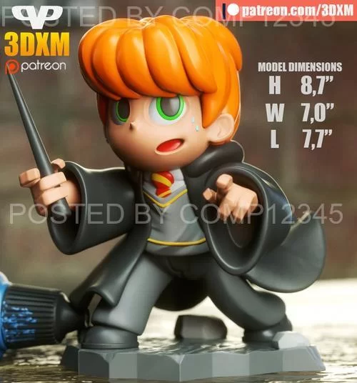 3D Print Model - 3DXM - Ron Weasley Chibi