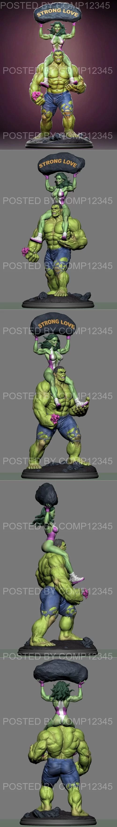 3D Print Model - Hulk with She-hulk