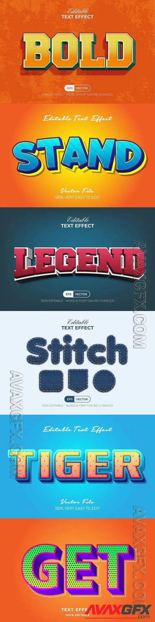 Vector 3d text editable, text effect font vol 203