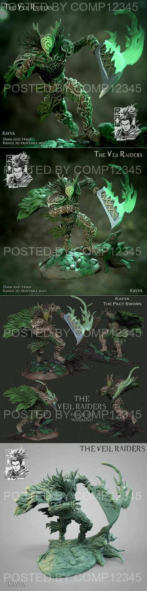 3D Print Model - Ronin Arts Workshop - Kayva The Pact Sworn - Forest Elf Living Armor