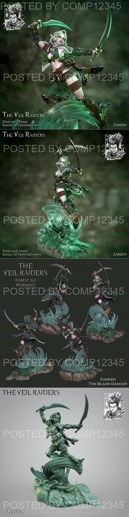 3D Print Model - Ronin Arts Workshop - Zareen - Blade Dancer Forest Elf