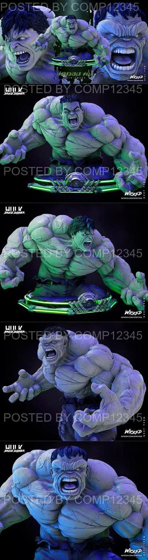 WICKED - Hulk Bust 3D Print