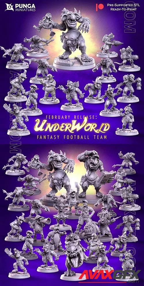 Underworld Team for Fantasy Football – Punga Miniatures – 3D Print Collection Figures
