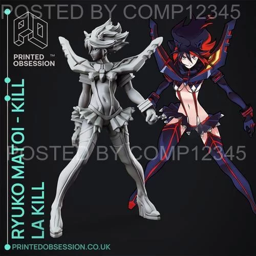 3D Print Model - Kill La Kill - Ryuko Matoi - Anime Fanart