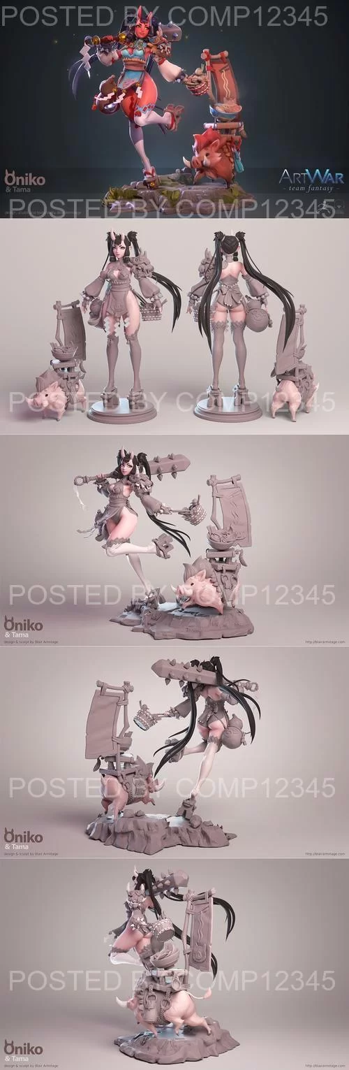 3D Print Model - Oniko and Tama