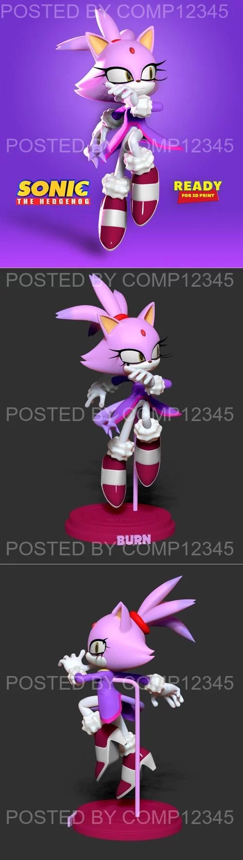 3D Print Model - Blaze The Cat - Sonic