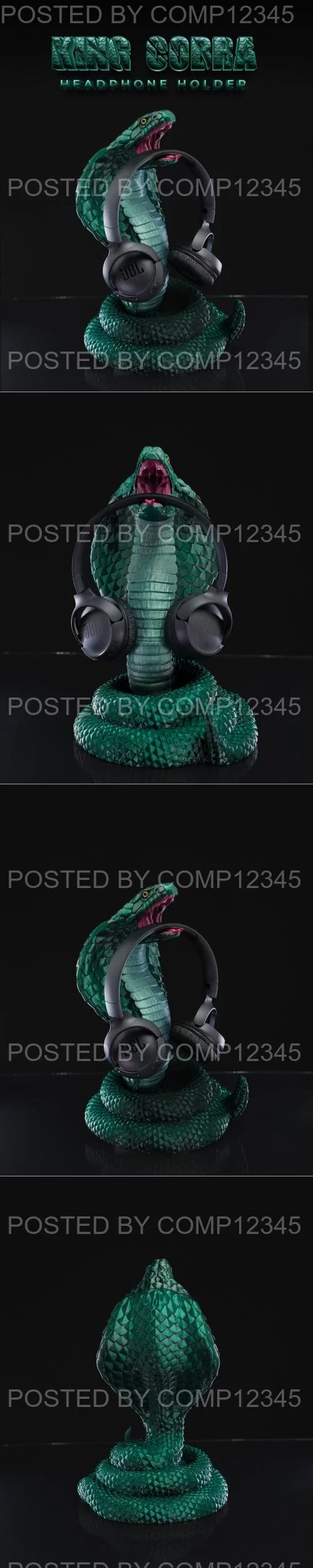 King Cobra Headphone Holder 3D Print