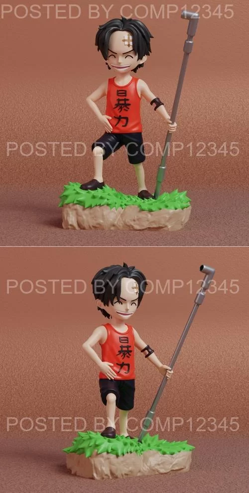 3D Print Model - Ace Kid - One Piece