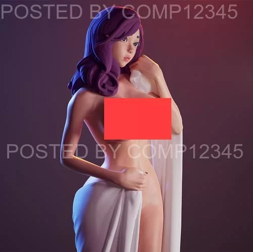 Cute girl in a towel - e 3D Print