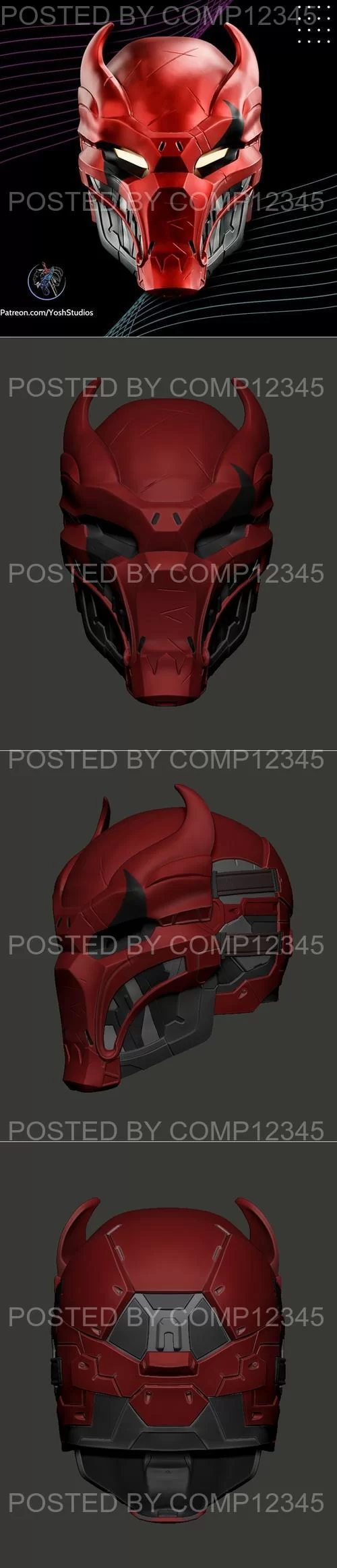Yosh Studios - Red Hood Shinobi Helmet 3D Print