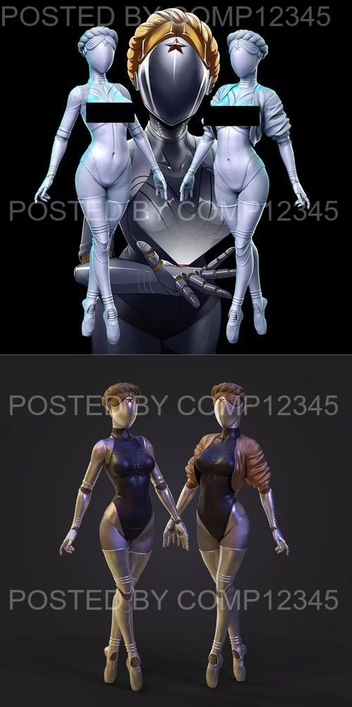 3D Print Model - Dungeon Pin-ups - Atomic Heart Twins