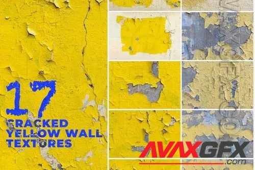 17 Cracked Yellow Wall Surface Textures