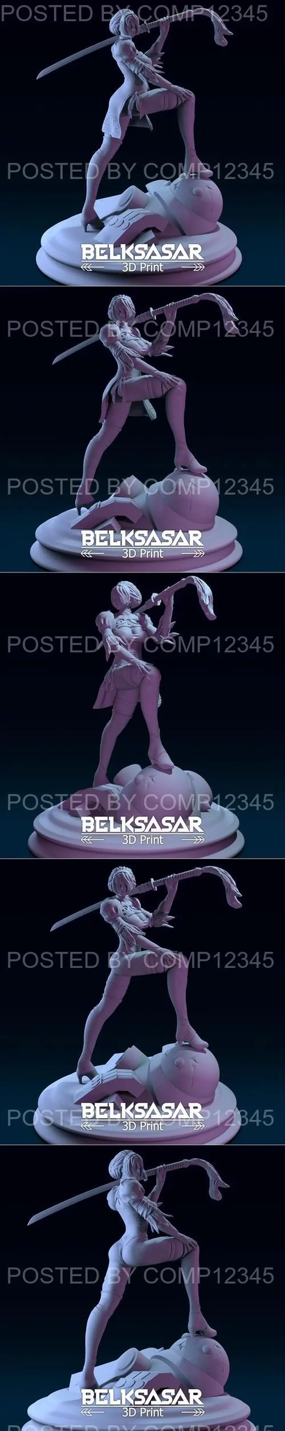 3D Print Model - Belksasar - 2B Fanart 4 variants