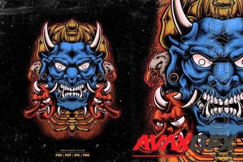 Oni Mask Illustration