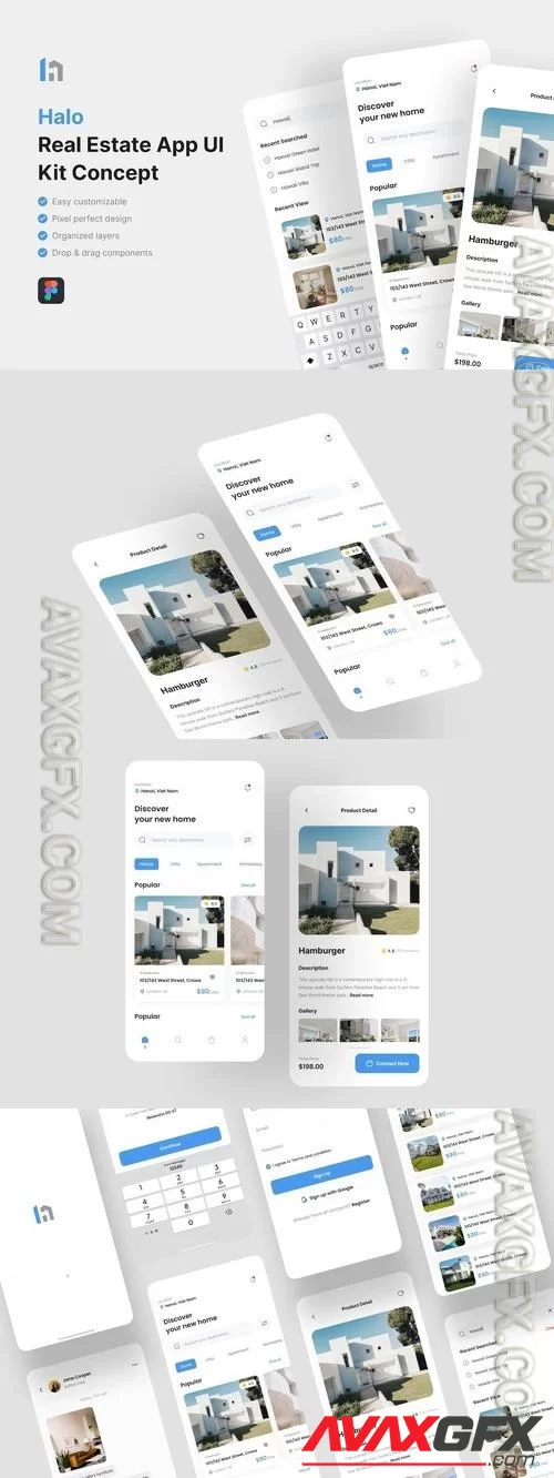 Halo - Real Estate App UI Kit QQA7XEC