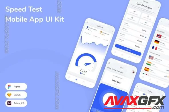 Speed Test Mobile App UI Kit TAA559Y