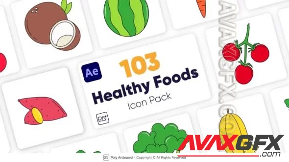 Healthy Food Icons For After Effects 47042826 [Videohive]