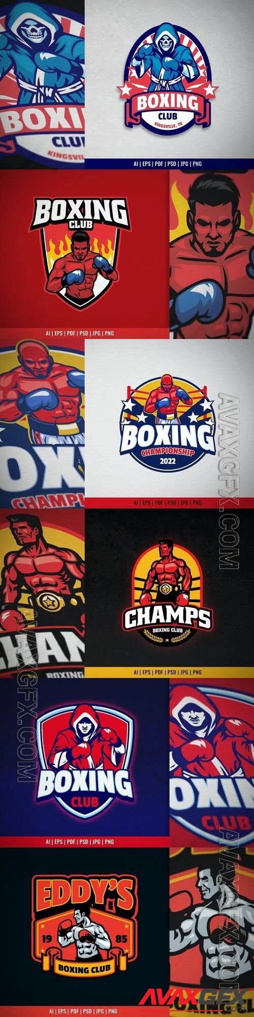 Boxer Mascot for Boxing Club Logo in Vintage