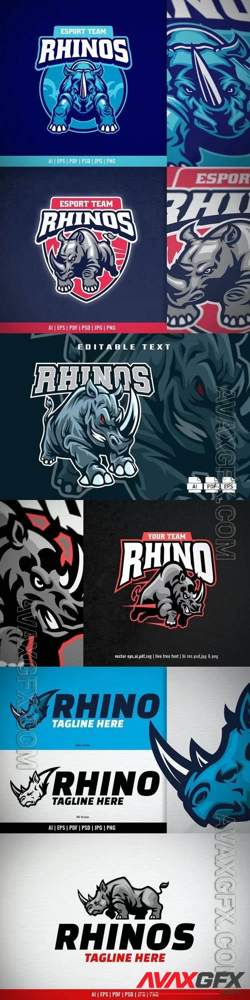 Rhino Stance for Tough and Power Logo Concept