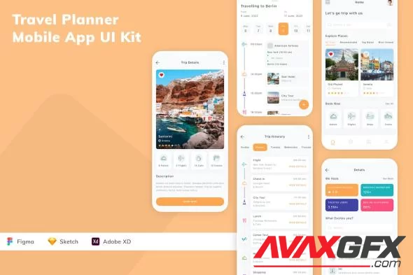Travel Planner Mobile App UI Kit 3PX9NA2